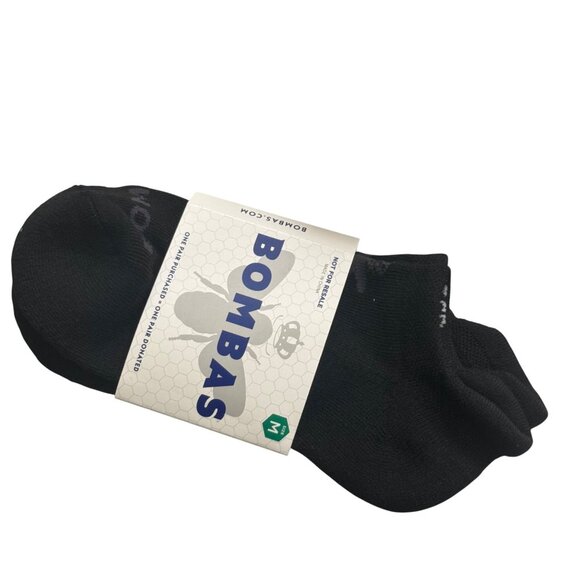 Bombas Medium Black No-Show Socks 5-Pack With Honeycomb Arch Support & Performan - Picture 4 of 7
